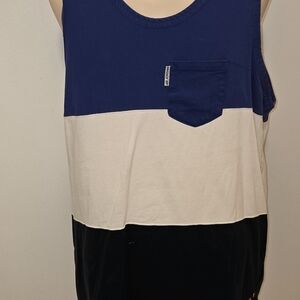 adidas Blue and White Men's Tank Top Air Jorden New Without Tags Purchesed In 90
